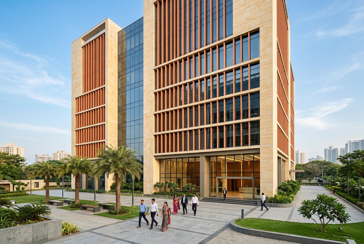 Completed commercial facade